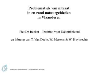Problematiek van nitraat in en rond natuurgebieden in Vlaanderen