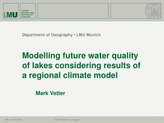 Department of Geography • LMU Munich