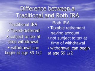 Difference between a Traditional and Roth IRA