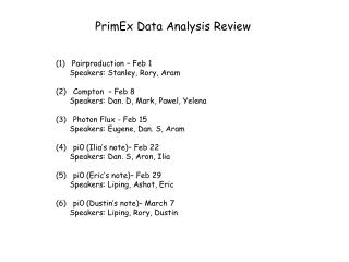 PrimEx Data Analysis Review