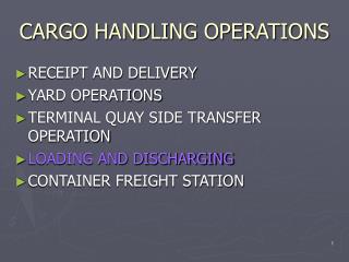 CARGO HANDLING OPERATIONS