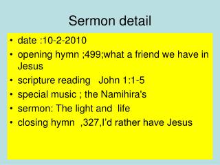 Sermon detail