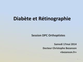 Diabète et Rétinographie