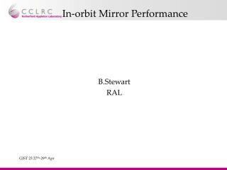 In-orbit Mirror Performance