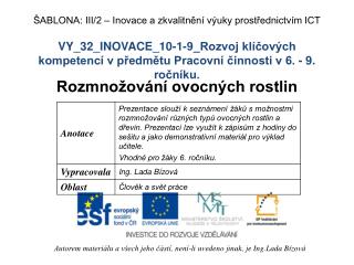 VY_32_INOVACE_10-1-9_Rozvoj klíčových kompetencí v předmětu Pracovní činnosti v 6. - 9. ročníku.