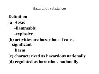 Hazardous substances