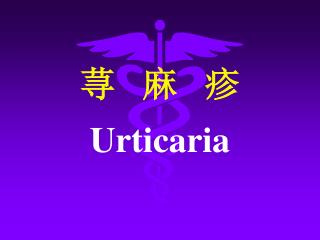 荨 麻 疹 Urticaria