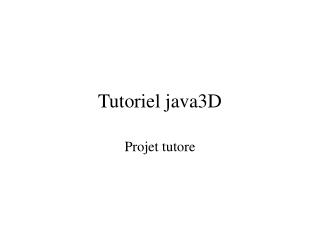 Tutoriel java3D