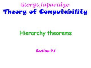 Hierarchy theorems