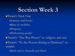 Section Week 3