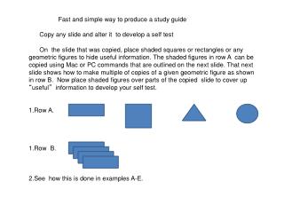 Fast and simple way to produce a study guide