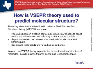 How is VSEPR theory used to predict molecular structure?