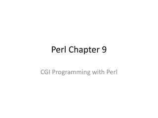 Perl Chapter 9