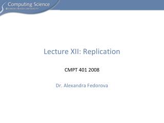 Lecture XII: Replication