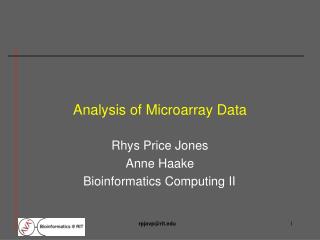 Analysis of Microarray Data