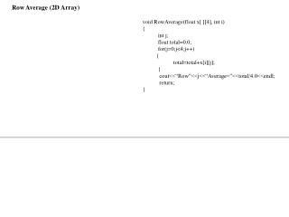 Row Average (2D Array)