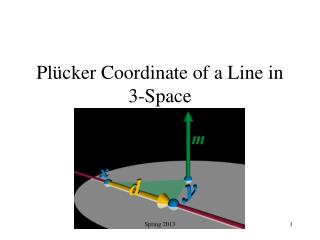 Pl ü cker Coordinate of a Line in 3-Space