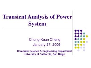 Transient Analysis of Power System
