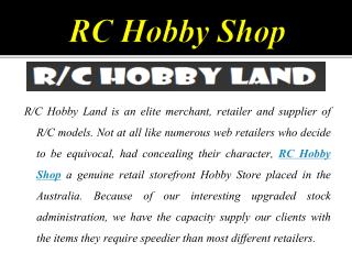 About Australian RC Hobby Storehouse
