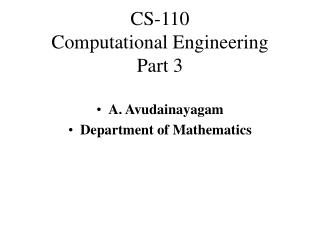 CS-110 Computational Engineering Part 3