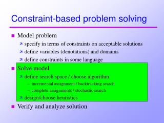 Constraint-based problem solving