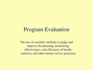 Program Evaluation