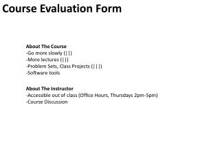 Course Evaluation Form