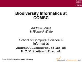 Biodiversity Informatics at COMSC