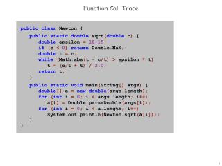 Function Call Trace