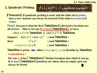 §4 Open Addressing