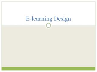 E-learning Design