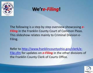 We’r e-Filing !
