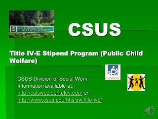 Title IV-E Stipend Program (Public Child Welfare)