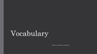 Vocabulary