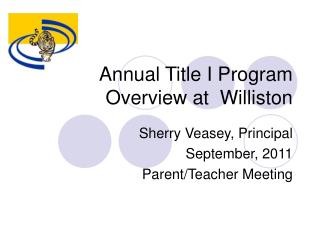 Annual Title I Program Overview at Williston