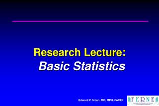 Research Lecture : Basic Statistics