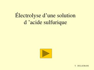 Électrolyse d’une solution d ’acide sulfurique