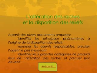 A partir des divers documents proposés: