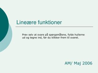 Lineære funktioner