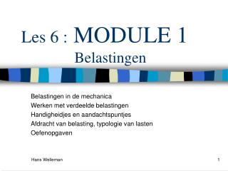 Les 6 : MODULE 1 Belastingen