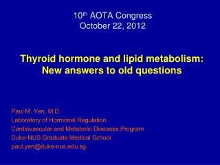 10 th AOTA Congress October 22, 2012