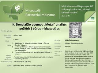 K. Donelaičio poemos „Metai“ analizė: požiūris į būrus ir kitataučius