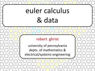 euler calculus &amp; data