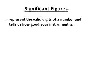 Significant Figures -