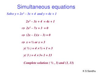 Simultaneous equations