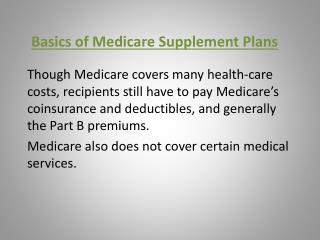 Basics of Medicare Supplement Plans