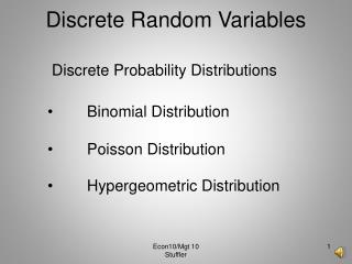 Discrete Random Variables