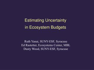 Estimating Uncertainty in Ecosystem Budgets