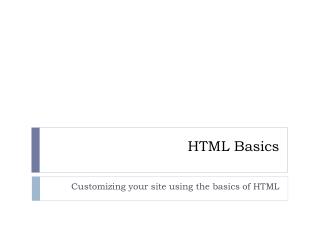 HTML Basics
