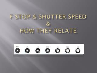 f stop &amp; shutter speed &amp; how they relate